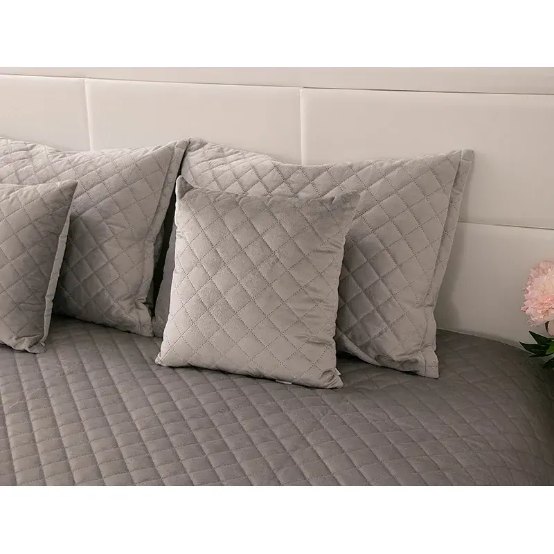Покривало Руно двостороннє декоративне Velour сіре ромб 180х220 см - фото 7