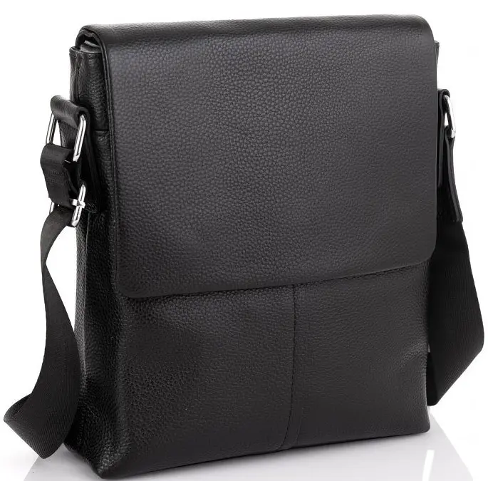 Сумка чоловіча з натуральної шкіри Tiding Bag Чорна - фото 5