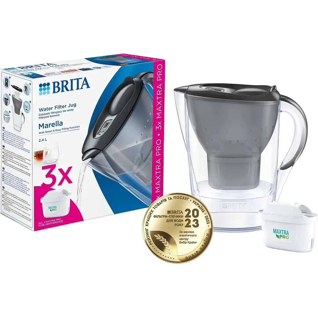 Фільтр-глечик Brita Marella MXpro графіт 2.4 л + 3 картриджі (1052796) - фото 5