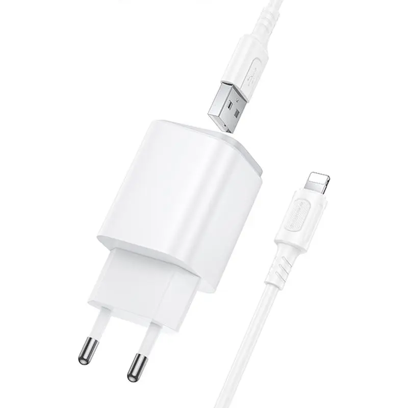 СЗУ Borofone BAS81A Star 10.5W (2USB-A) + кабель USB to Lightning White - фото 4