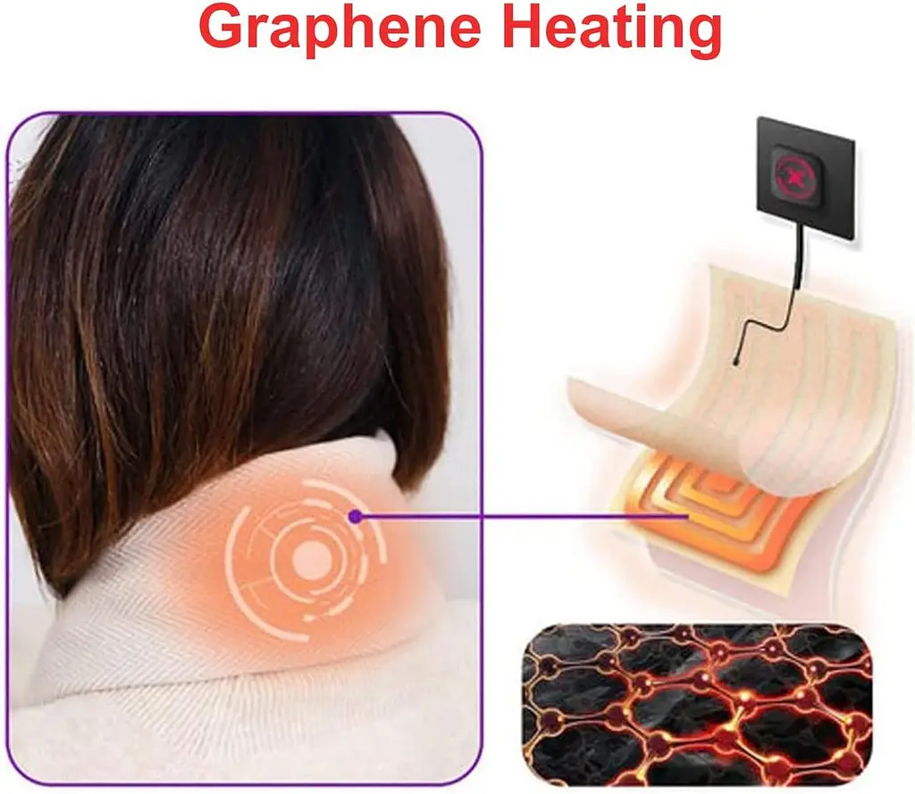 Умный графеновый шарф PopWarm, грелка для шеи, умный электрический шарф с 3 уровнями подогрева, шарф для шеи Painel, шарф - фото 2