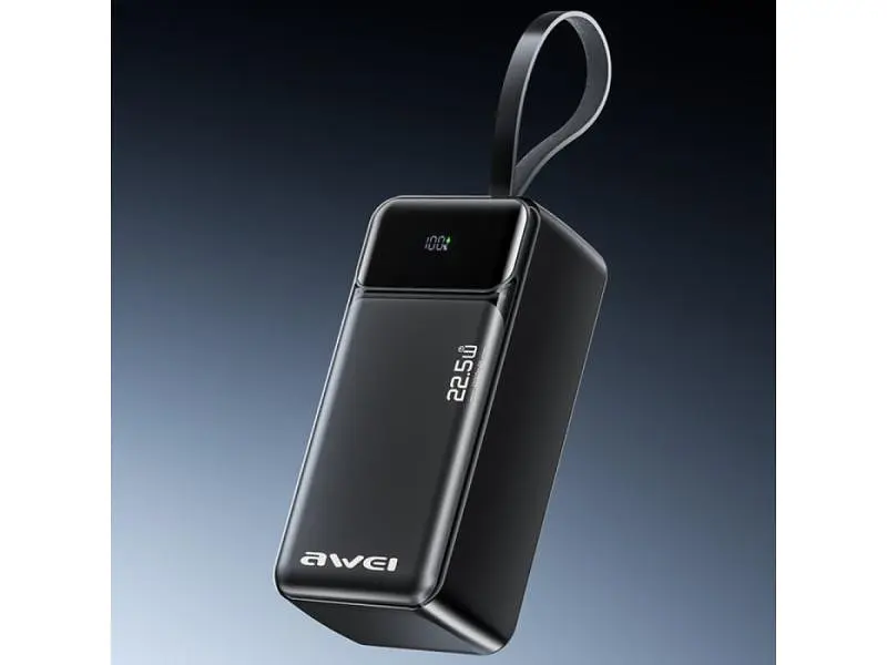 Зовнішній акумулятор (Power Bank) Awei PA-105 40000mAh Black - фото 3