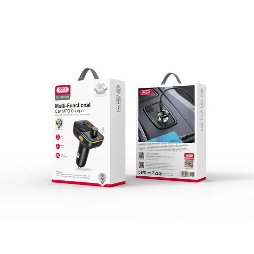 ФМ-Модулятор XO BCC09 Smart Bluetooth MP3 TF card slot +PD 25W Чорний - фото 2