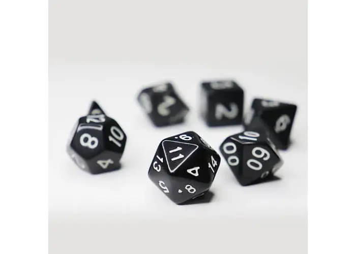 Набор кубиков Opaque 7 Dice Set - Black (w-white) , 7 шт. (g7dopaq04) - фото 2