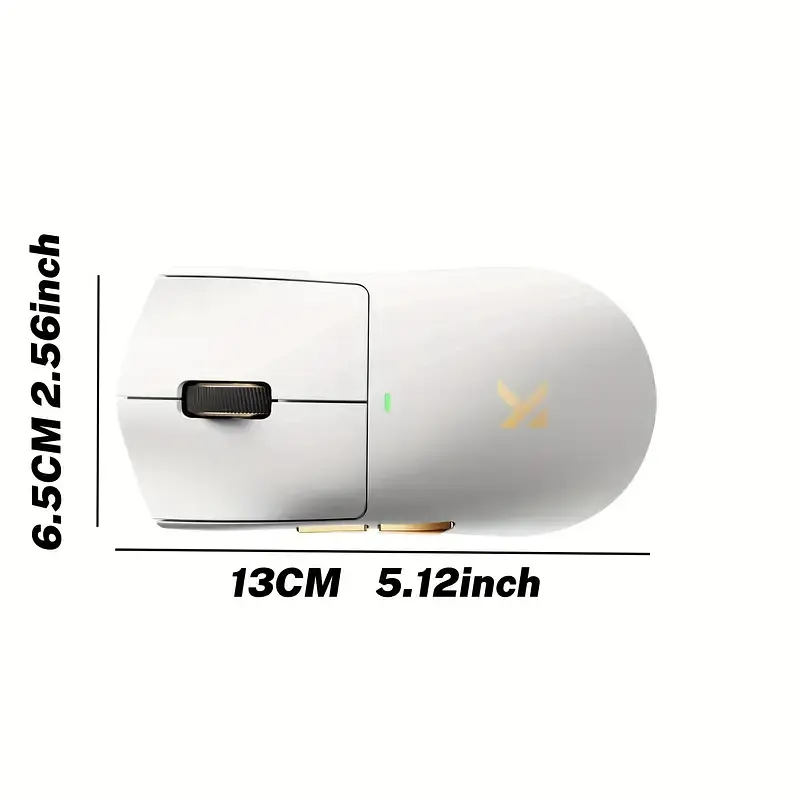 Беспроводная игровая мышь MCHOSE K7 Ultra / Три режима подключения / PAW3950 / 42 000 DPI / White Golden - фото 3