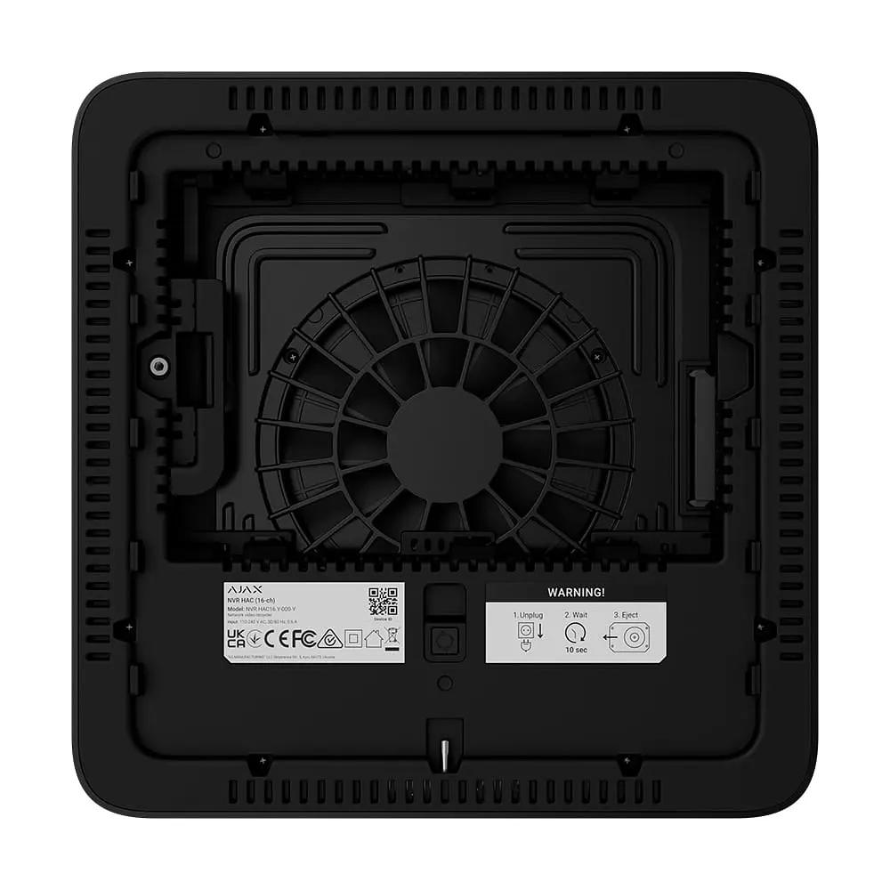 IP-відеореєстратор 16-канальний 12Mp Ajax NVR HAC (16ch) 220V Black (26-00693) - фото 9