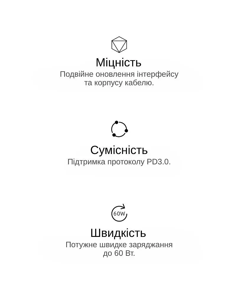 Кабель XON SmartCable Type-C - Type-C PD 60W 3м MaxCharge (SC602C6W3W 5590) Білий - фото 6