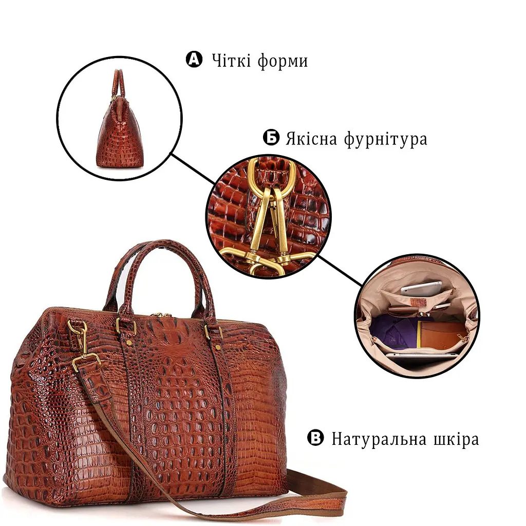 Сумка дорожня 14397 Vintage коричнева - фото 6