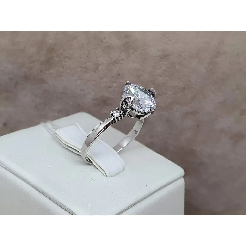 Срібне кільце Агні РЕГЕЛЬ з фіанітами. 1240/1Р-CZ 17,5 - фото 3