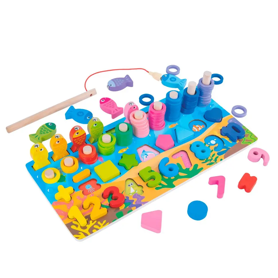 Дерев'яна іграшка риболовля 5 в 1 MD 1926 фігури, риболовля - фото 5