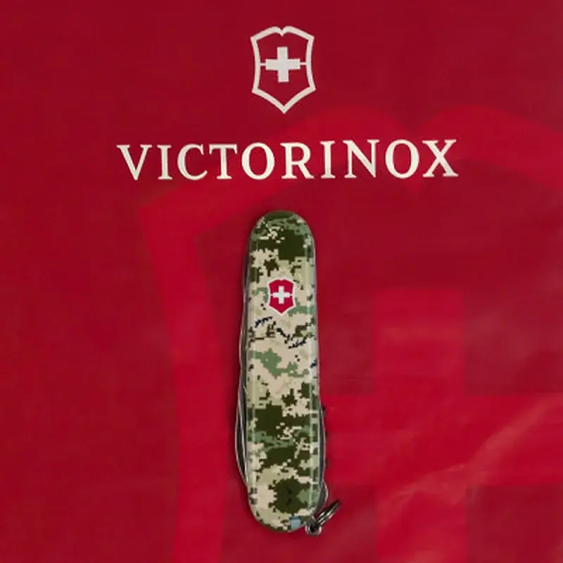 Ніж Victorinox Huntsman Army 91 мм Піксель + Лого (1.3713.3_W3941p) - фото 9