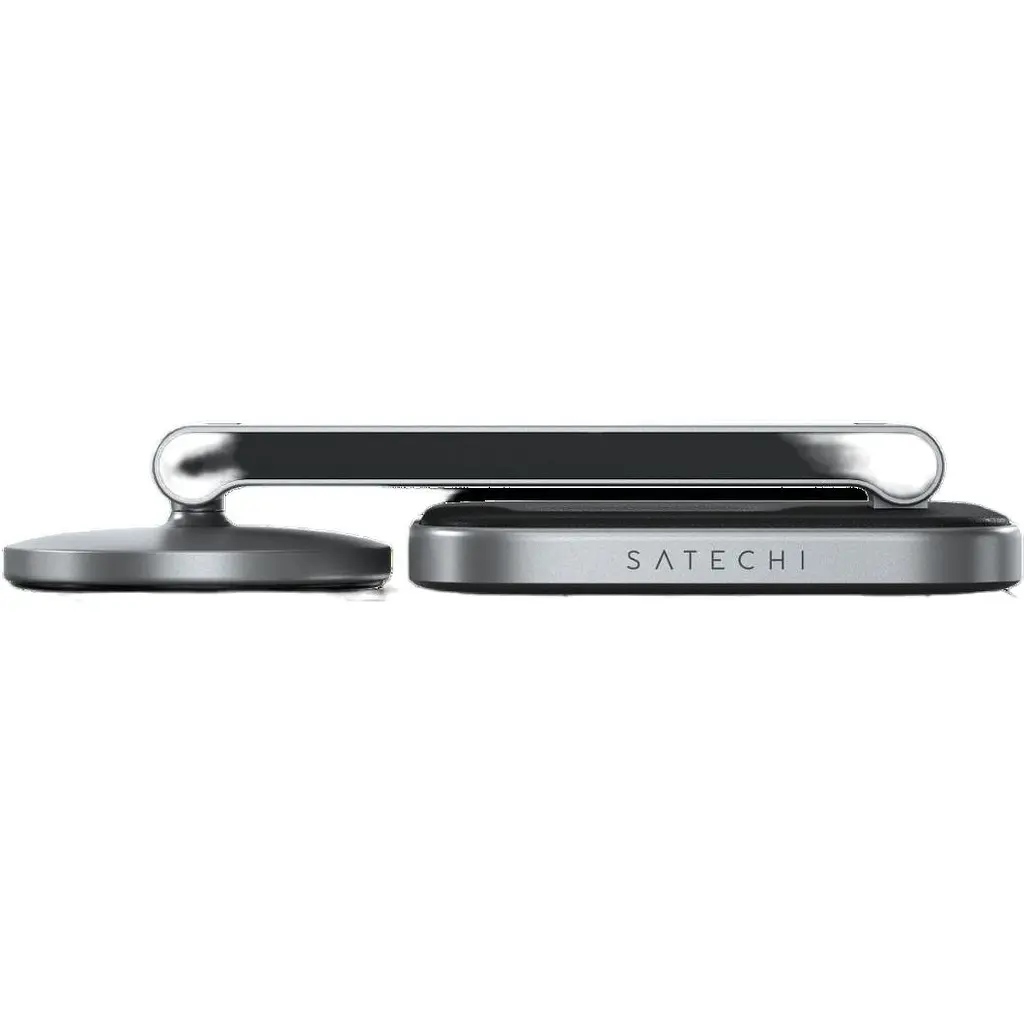 Бездротовий зарядний пристрій Satechi 2-in-1 Foldable Qi2 Wireless Charging Stand Space Gray (ST-Q21FM) - фото 3