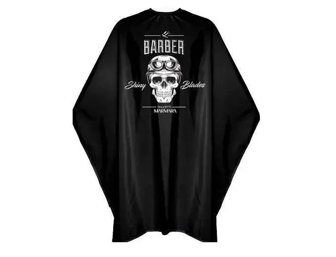 Пеньюар перукарський для стрижки Marmara Barber Cape Scull (чорний)