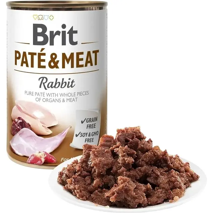 Вологий корм для собак Brit Pate & Meat Rabbit з кроликом 400 г - фото 2