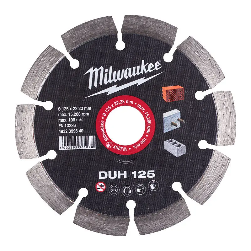 Диск алмазний MILWAUKEE DUH 125, діаметр 125мм (залізобетон, цегла) - фото 2