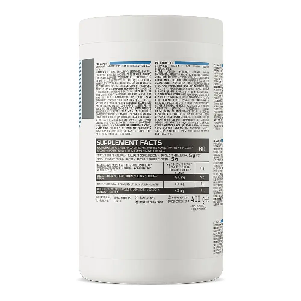 Амінокислота OstroVit BCAA 8-1-1 Лимон 400 г - фото 3