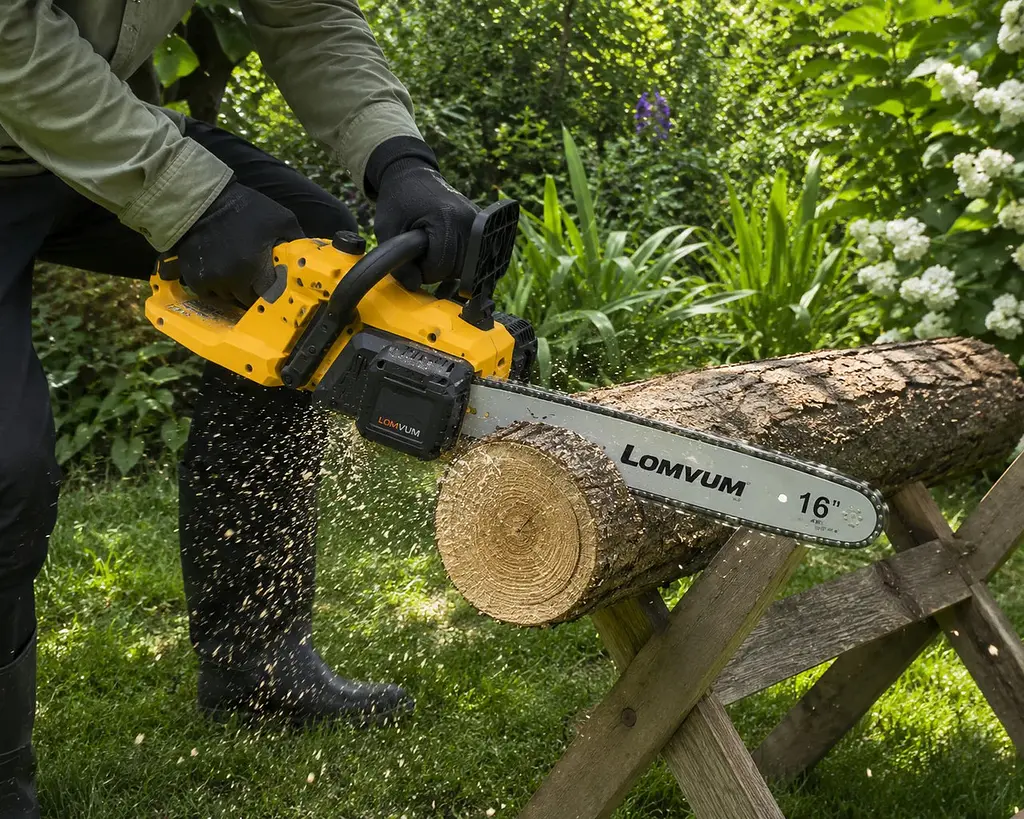 Акумуляторна ланцюгова пила Electric Saw DT-1291 16" з 2 акумуляторами жовта - фото 5