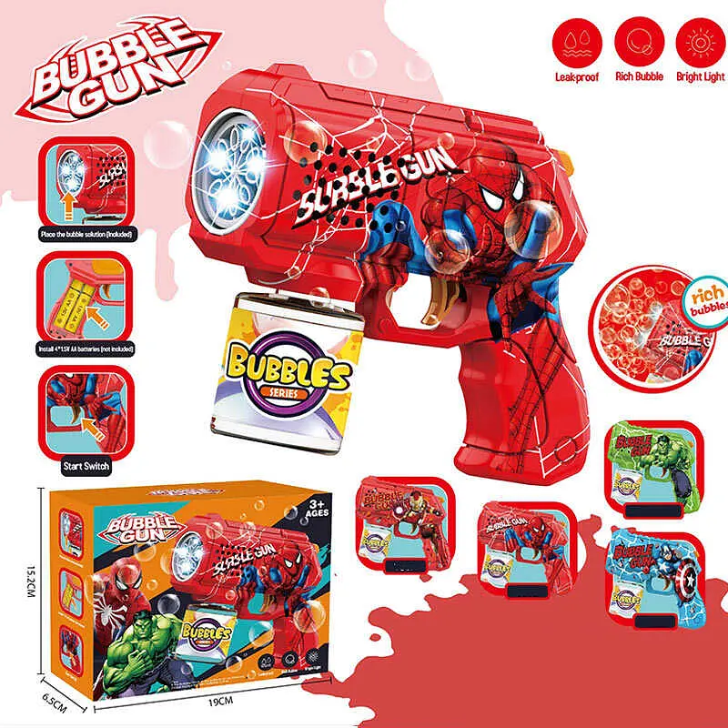 Пістолет з мильними бульбашками, 106B, зі світловими ефектами, з мильною рідиною - фото 2