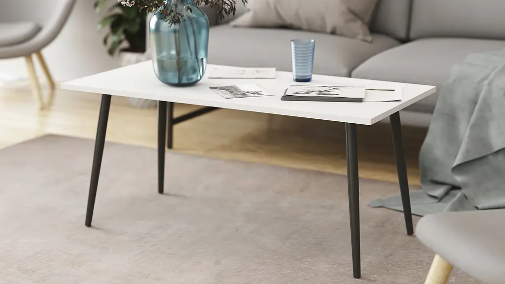Стол журнальный Монтана Ferrum-decor 45x100x50 Черный металл ДСП Белый 16 мм (FRD-106717) - фото 3