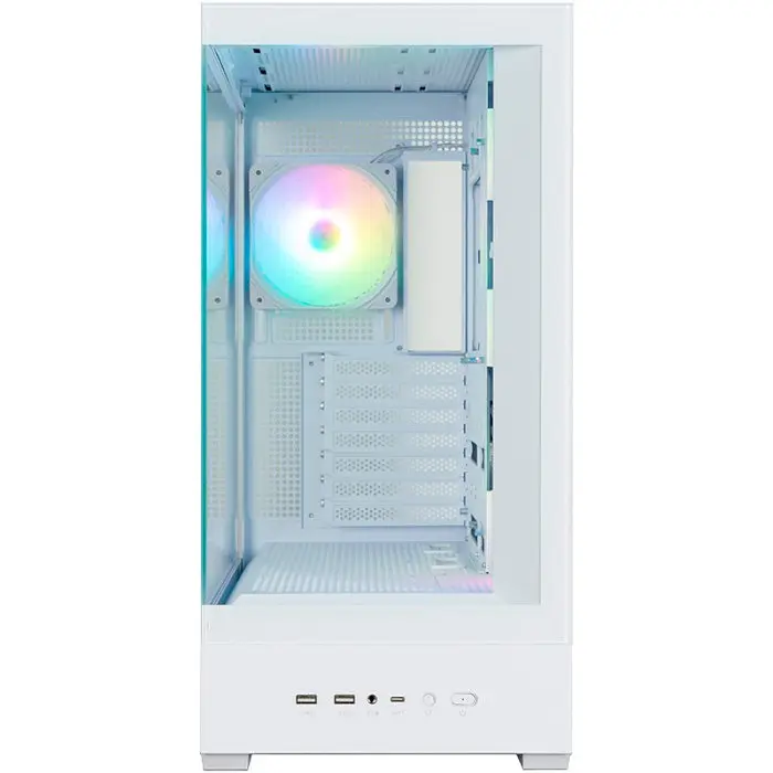 Корпус Zalman P40 DS, White, Mid Tower, без БЖ, для ATX / Micro ATX / Mini ITX, 1xType-C / 2xUSB 3.0, макс. CPU - 165 мм / VGA - 420 мм, 4x120 мм ARGB, бічна та передня панелі із загартованого скла, LCD екран (CPU / GPU / Time) - фото 3
