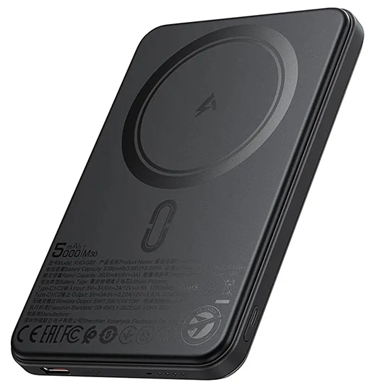 Портативний ЗП Power Bank Acefast M30 PD20W з Бездротовий зарядний пристрій with cable 5000 mAh Black - фото 4