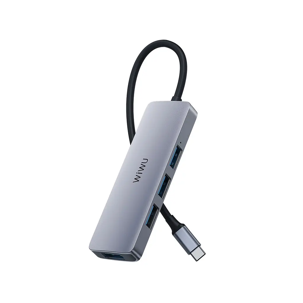 Хаб розгалужувач Wiwu алюмінієвий Usb-C на 4 Usb 3.0 порти Alpha 440 Pro 4 in 1 Hub - фото 2