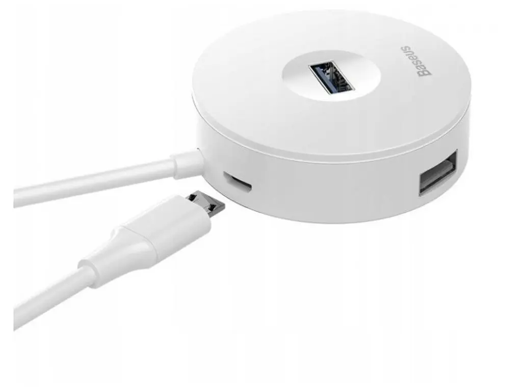 Хаб Type-C HUB Baseus Round Box to 1USB3.0/3USB2.0 CAHUB-G02 White - фото 3
