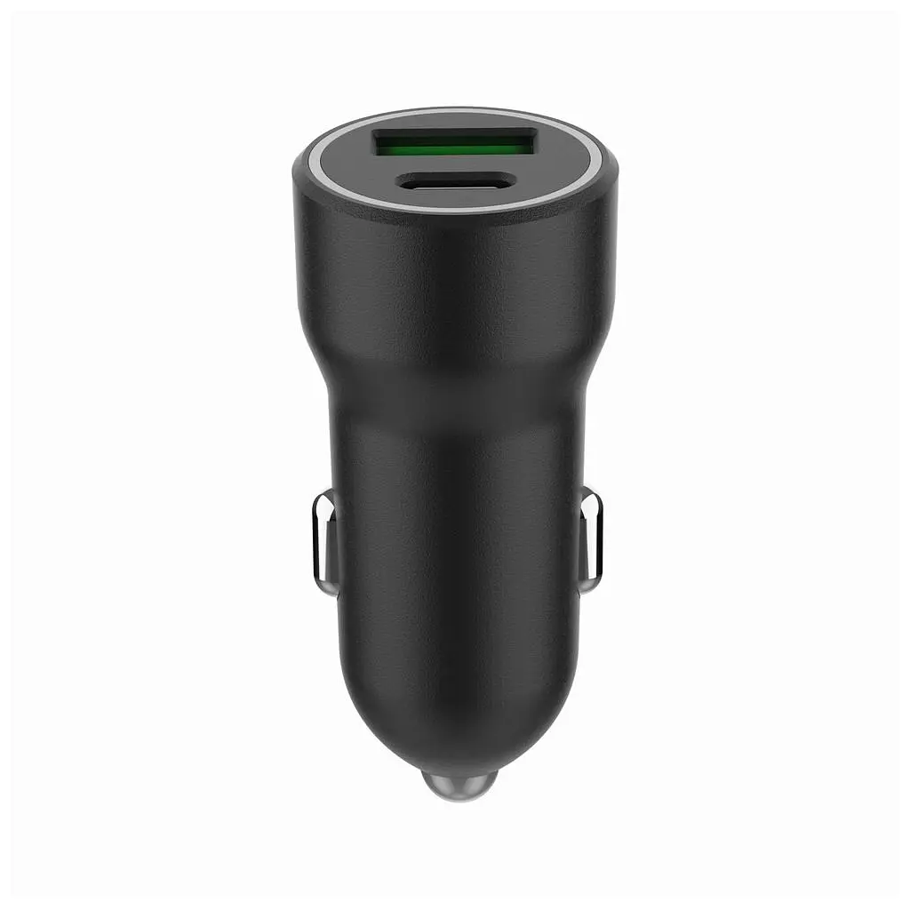 Зарядний пристрій Gembird 1xUSB-A (18W QC3.0) + 1xUSB-C (20W PD) black (TA-UC-A2PDQC20-CAR-01) - фото 2
