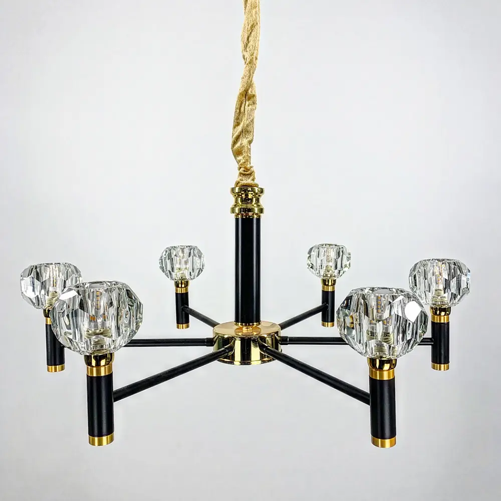 Элегантная люстра на 6 или 12 ламп со стеклянными плафонами Line.F Количество ламп 12 - фото 2