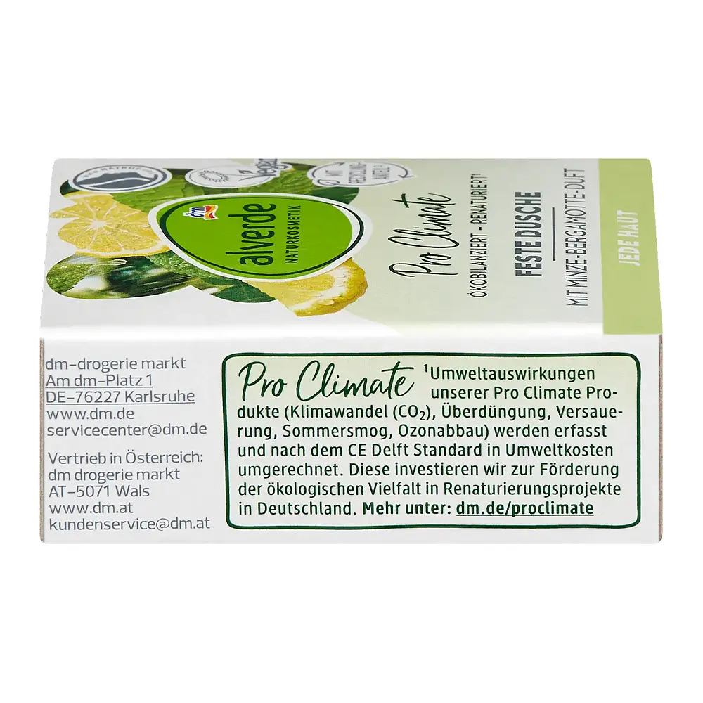 Тверде мило для душу Alverde Naturkosmetik Pro Climate з м'ятою та бергамотом 60 г - фото 5