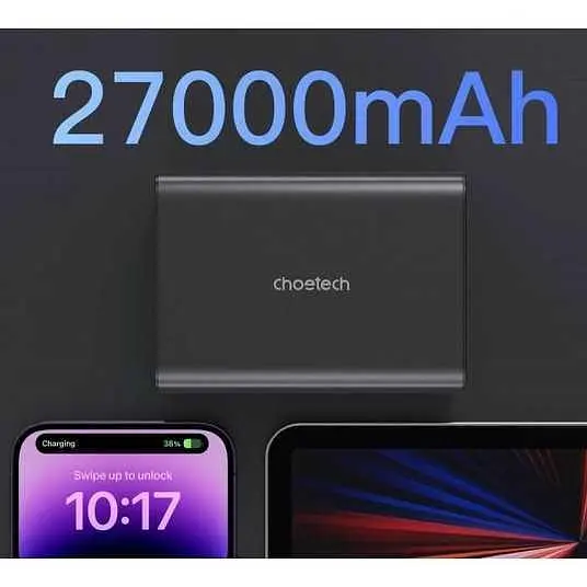 Портативний акумулятор Choetech B635-BK 27000 mAh 222.5W - фото 3