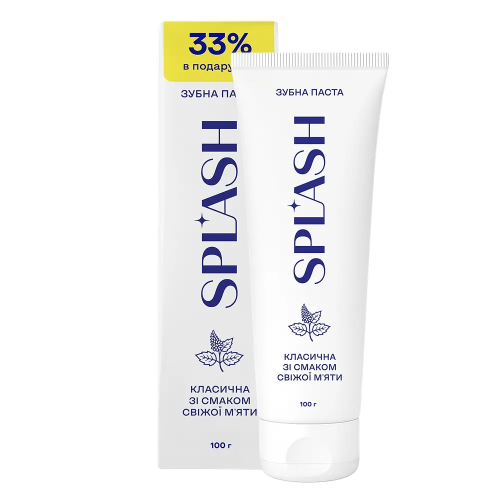 Зубная паста Splash Классическая со вкусом свежей мяты 100 г - фото 1