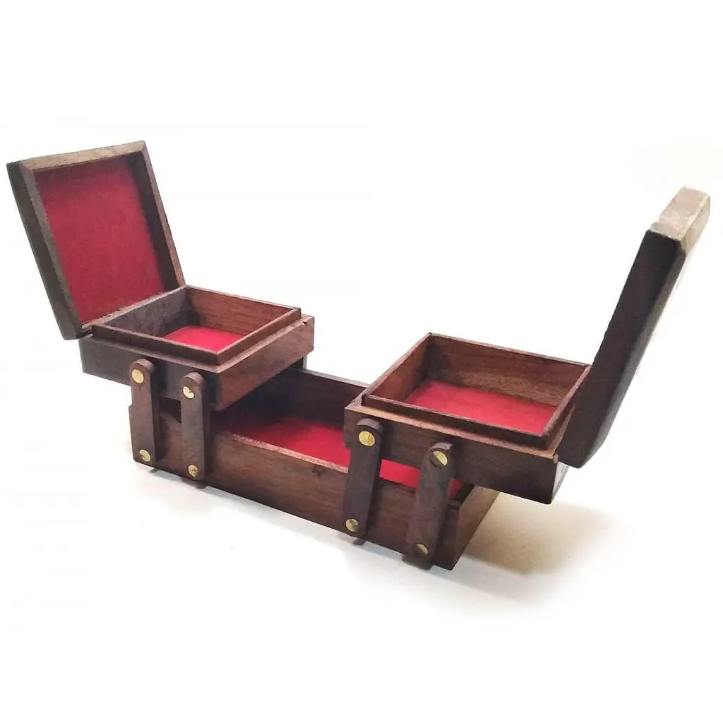 Скринька розсувна 3 відділення 20.5х10.5х7.5 см 7 х 4 - фото 2