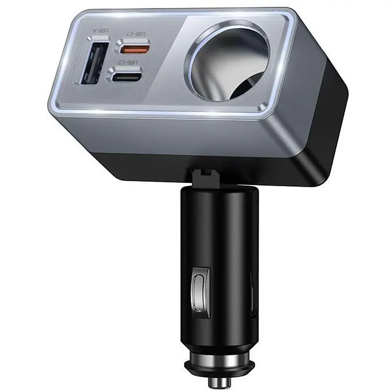 АЗУ Hoco Z65A Smart cigarette lighter PD45W (1USB-A/2C) Black - фото 3