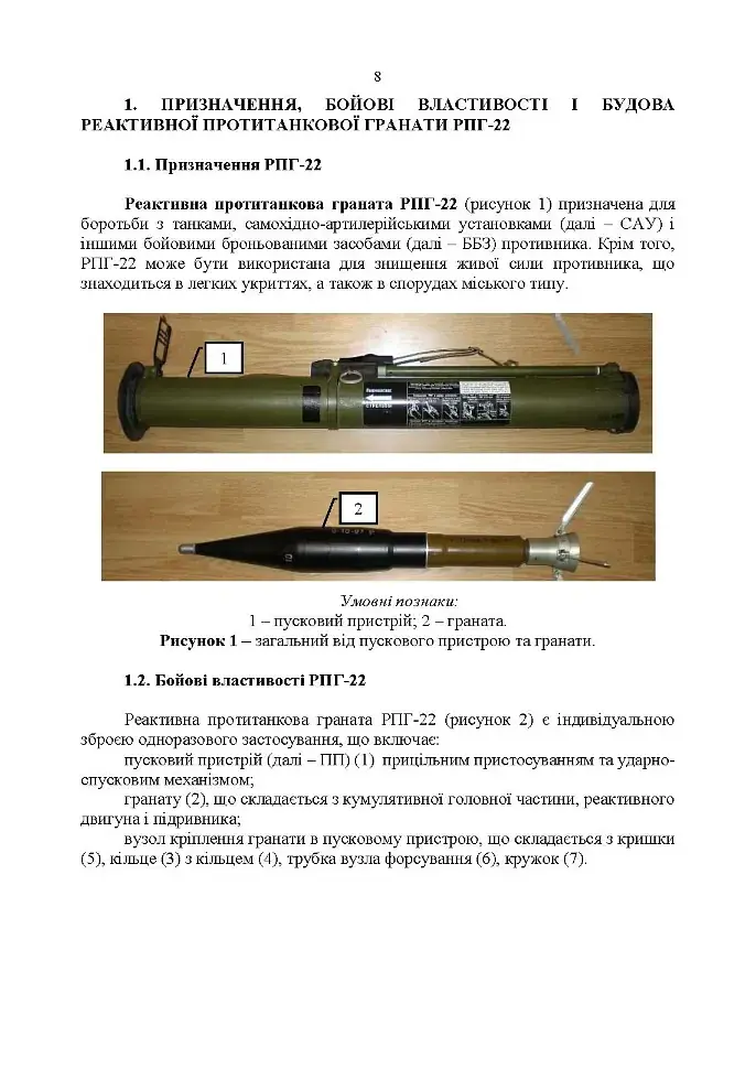 Керівництво зі стрілецької справи до реактивних протитанкових гранат «РПГ-22» - фото 7
