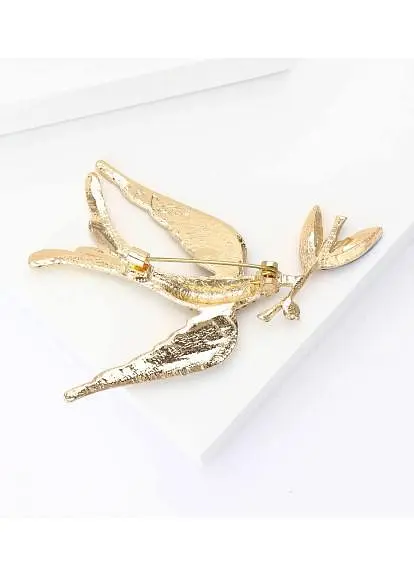 Брошь Птица брошь-булавка синяя - фото 5