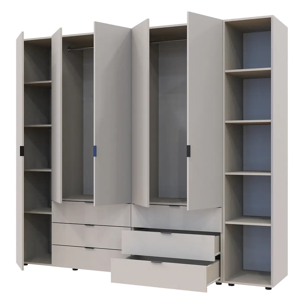 Шафа для одягу Doros Гелар з Етажеркою Кашемір 2+3 ДСП 231.9х49.5х203.4 (80737650) - фото 10