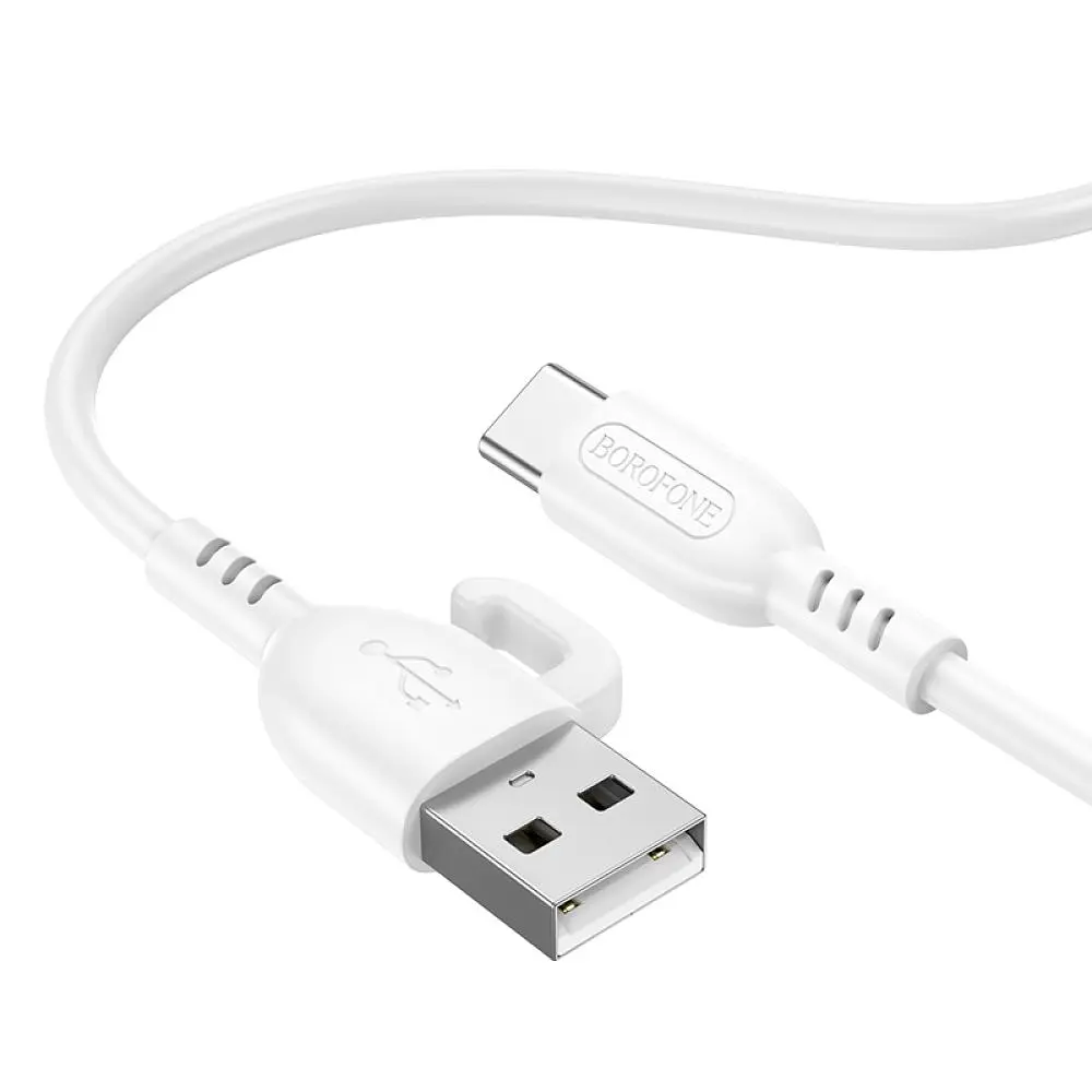 Кабель для заряджання з гачком USB Borofone BX91 USB-Type C 3A 1 м White