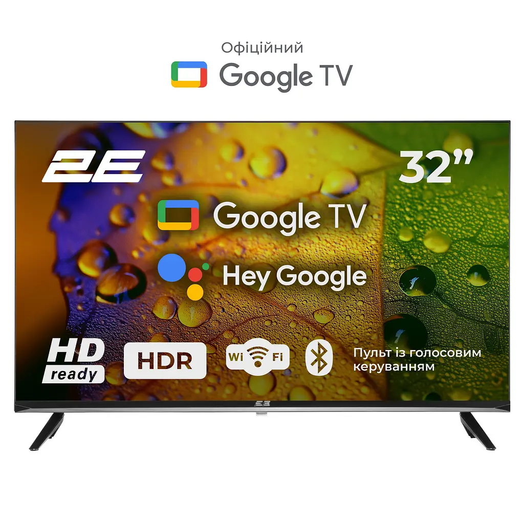 Телевізор 32" LED HD 60Hz Smart Google TV Black 2E teh0018405 - фото 2