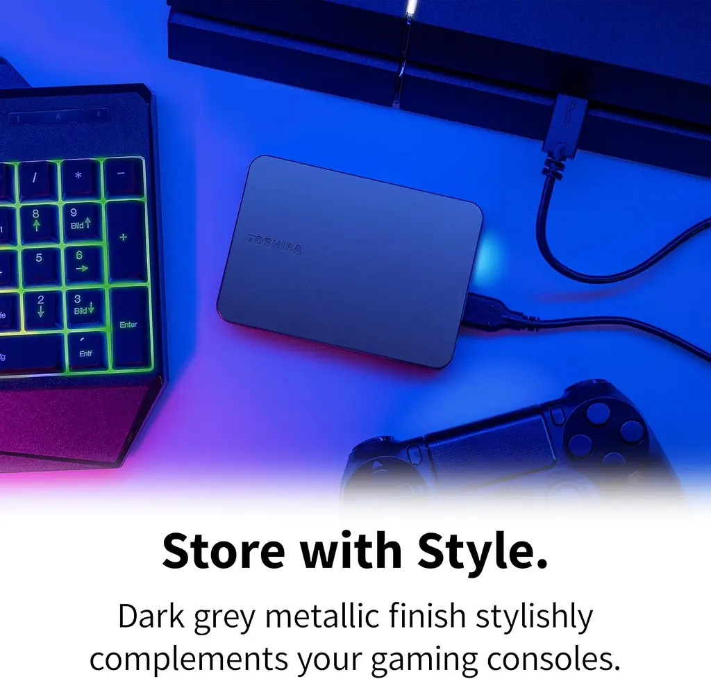 Зовнішній жорсткий диск 2.5" USB 2.0TB Toshiba Canvio Gaming Dark Grey (HDTX220EK3AA) - фото 5