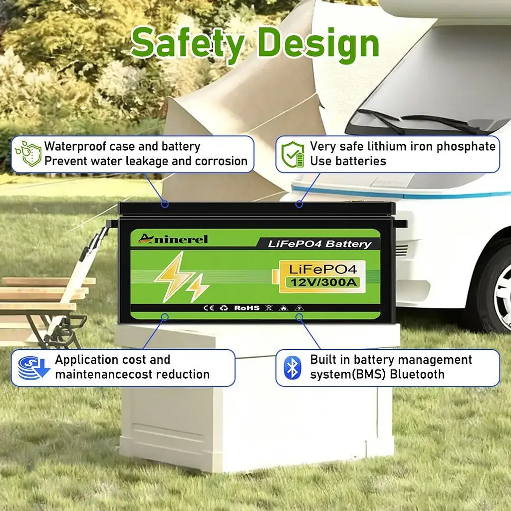 Акумулятор Anenji LiFePO4 12V (12.8V/304Ah/3840Wh) (ANJ-12V-300AH-PX) - фото 4