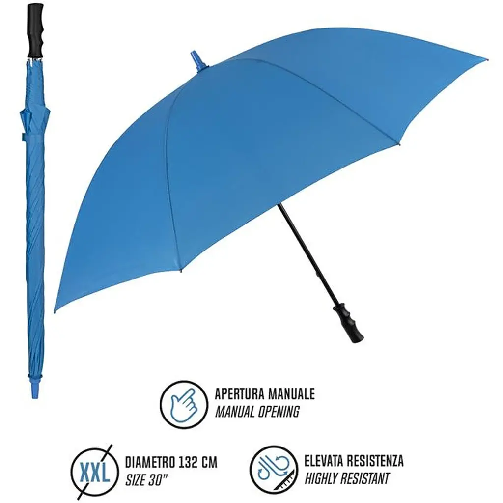 Зонтик-трость Perletti Golf XXL с системой антивитер синий (P96020-05) - фото 2