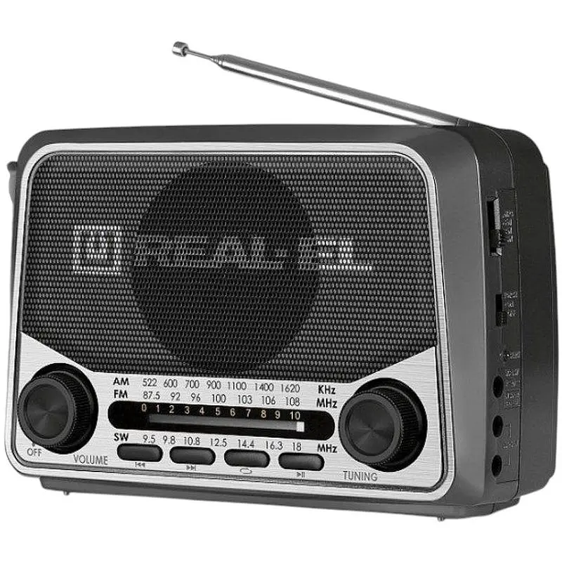 Радиоприемник портативный Real-EL X525 Grey с фонариком - фото 3