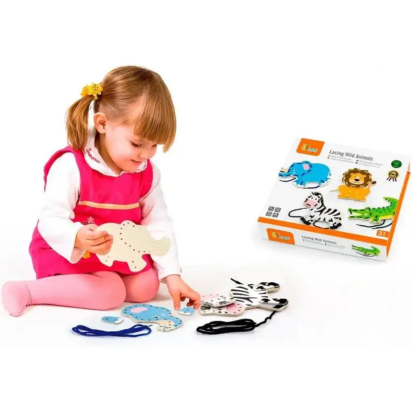 Дерев'яна шнурівка Viga Toys Африканські звірята (51326) - фото 2