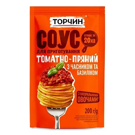 Соус Торчин для приготування Томатно- пряний з часником та базилыком 200 г