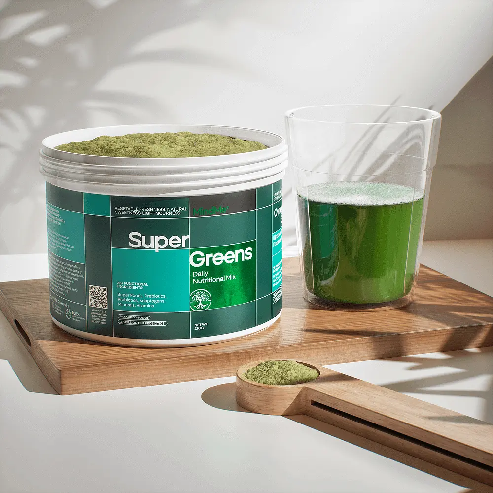 Щоденний мікс поживних речовин MindMe Super Greens Box (Супер зелені) 210 г - фото 2