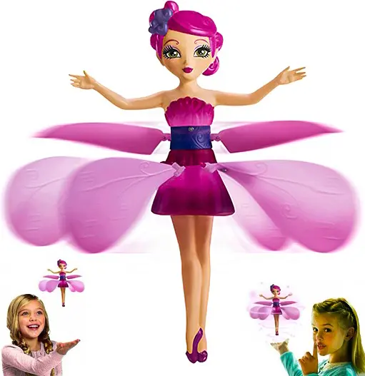 Літаюча чарівна фея лялька летить парить над рукою 20см Flying Fairy рожева