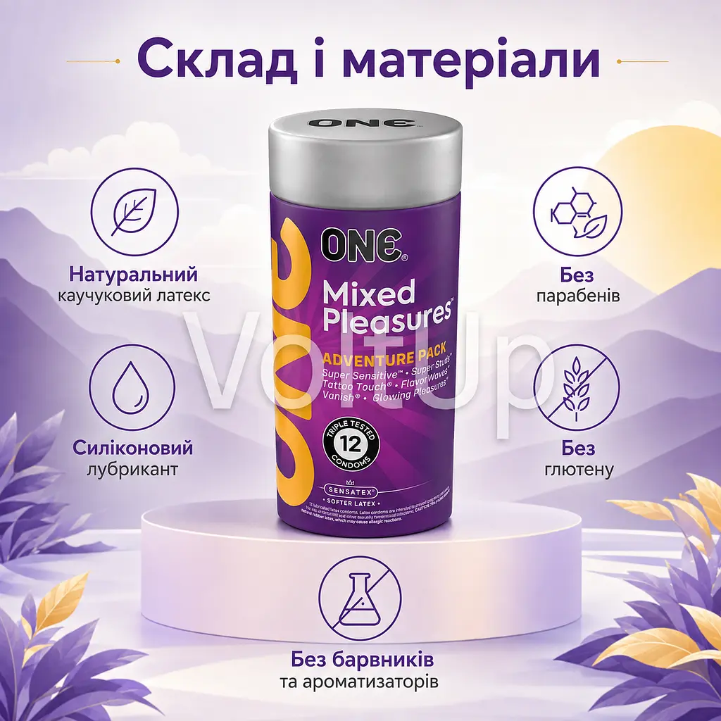 Набір презервативів ONE Mixed Pleasures Adventure Pack 12 шт латексні асорті - фото 2