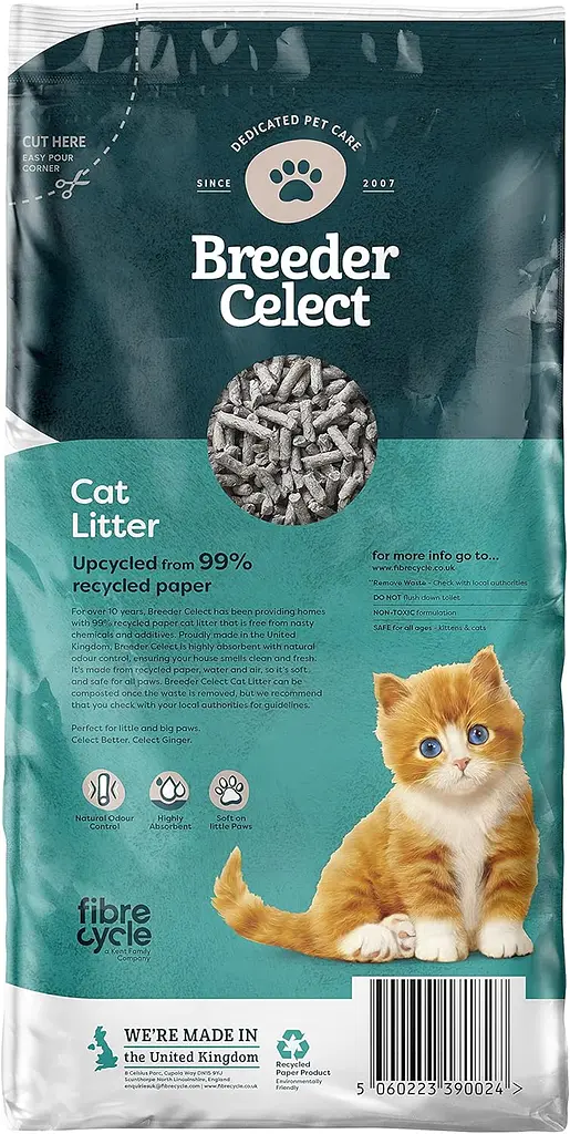 Наповнювач для котячого туалету Breeder Celect із переробленого паперу 30 л - фото 2