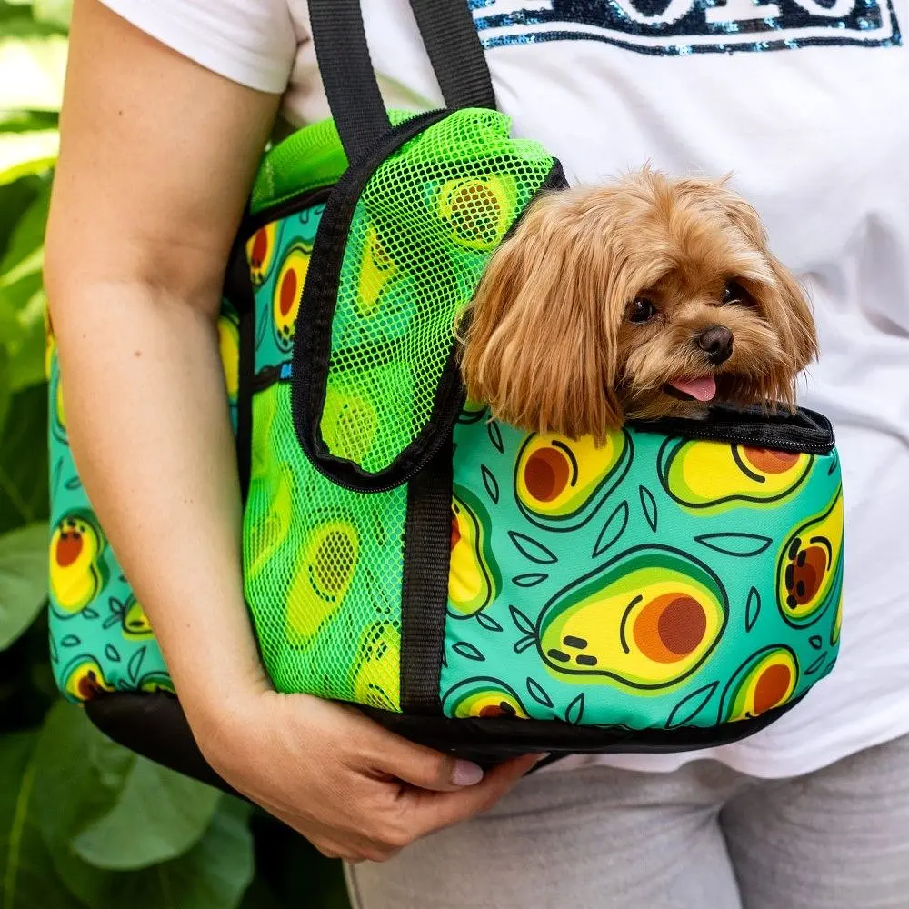 Сумка-переноска для кошек и собак Barksi размер M 45х25х25 см авокадо зеленая - фото 7